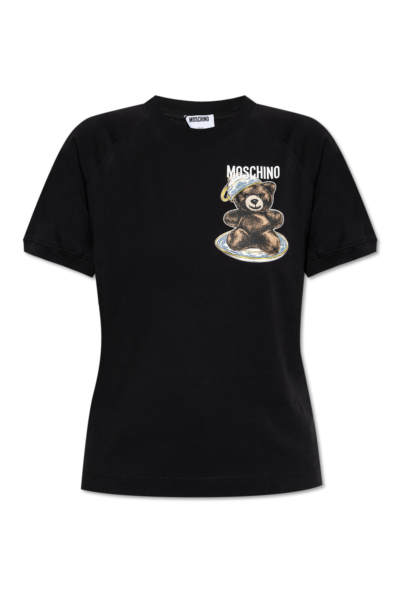 Moschino 25SS Tシャツ・カットソー ブラック系 MOSCHINO Black Crepe T-Shirt (Moschino/Tシャツ・カットソー